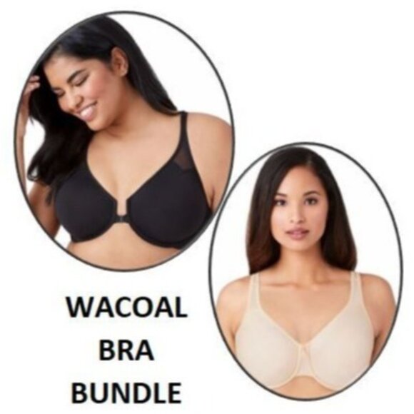 Body by Wacoal Racerback & Basic Beauty Full Figure Underwire Bra Bundle Sz 34D - Picture 1 of 16